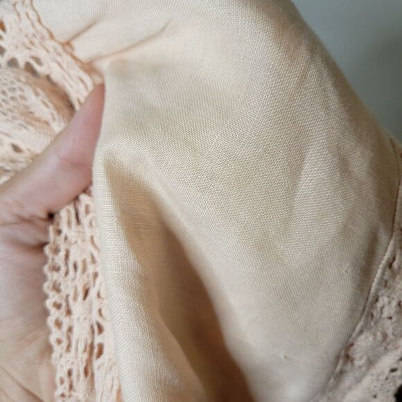 Autograph Women's Embroidered Yoke Square Neck 100% Linen Top Blouse Size XL - Picture 7 of 7